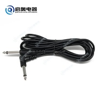 Cable de Audio para Guitarra QIAO de 1/4 de Pulgada (6.35mm), Conector Macho-Macho Chapado en Níquel (Negro) para Instrumentos Musicales
