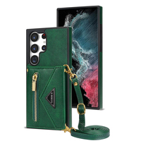 Etui de téléphone multifonctionnel en cuir de luxe à bandoulière avec portefeuille pour samsung galaxy S23 Ultra S22 S21 Card Sots Necklace Cases