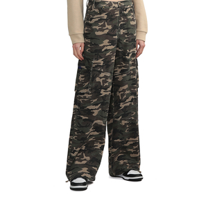 Fabricación personalizada <span class=keywords><strong>mujeres</strong></span> Hip Pop holgado camuflaje High Street <span class=keywords><strong>pantalones</strong></span> de pierna ancha sueltos bolsillo de carga mono liso <span class=keywords><strong>para</strong></span> <span class=keywords><strong>mujeres</strong></span> - Product Image 1