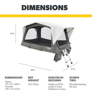 <span class=keywords><strong>Dometic</strong></span> TRT AIR Aufblasbares Dachzelt-Für <span class=keywords><strong>2</strong></span> Personen, Wetterschutz TC Material - Product Image 4