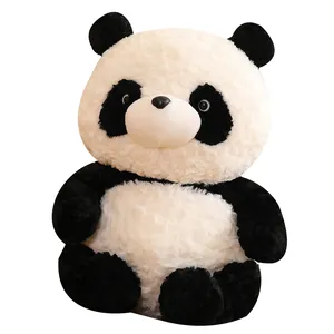 Benutzer definierte niedliche weiche chinesische Panda Stofftier große Stofftiere geformt weiche gefüllte Baumwolle Panda Spielzeug Puppen Kissen