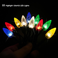 Kabel Pengisi Daya Ponsel Natal Bentuk Pinecone Hijau 1.4M 10LED, Tahan Air IP44, USB untuk Dekorasi Ponsel, Pemasangan Mudah