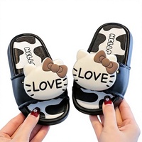 Sandales à glissière pour enfants, motif chat mignon, antidérapantes, semelle souple, pour l'été, la plage et la maison, pour filles et garçons