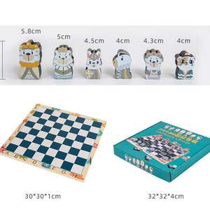 Venta caliente niños dibujos animados juego de <span class=keywords><strong>ajedrez</strong></span> de madera animales lindos Tablero de Control estereoscópico juegos de <span class=keywords><strong>ajedrez</strong></span> - Product Image 3
