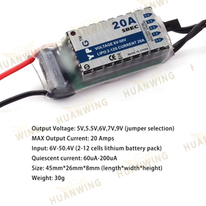 Módulos de Reducción de Voltaje SBEC para Baterías HV (2~12S) Serie YPG 20A 20 Amperios 5V-9V, ESC sin Escobillas SBEC para Aeromodelismo con Control Remoto - Product Image 2