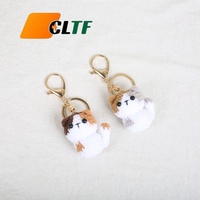 Gantungan Kunci Rajutan Tangan Kucing Calico Lucu, Hiasan Tas Ransel, Liontin Boneka Hewan Kreatif, Gantungan Kunci Rajut Benang