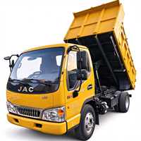 Camion benne léger JAC 4x2 d'occasion populaire en Afrique, avec vérin hydraulique flexible, caisse de chargement anti-corrosion, disponible en versions LHD et RHD