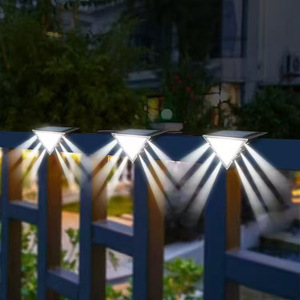 <b>LED</b> Solar Step <b>Light</b> 22 <b>LED</b> Triangular Wall Mount Outdoor Garden Lighting Waterproof <b>Light</b> <b>Sensor</b> Auto On Off - Product Image 5