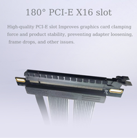Câble Riser PCIe 4.0 X16 Haute Vitesse 32 Go/s, Blindé avec Cœur en Cuivre, Cordon d'Extension GPU, Connecteur Droit à 180 Degrés pour PC Vertical