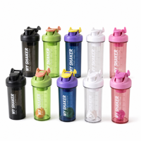 Botol Protein Portabel Anti Bocor Bebas BPA dengan Fungsi Minum Langsung, Tutup Penyangga Ponsel & Tanda Volume untuk Gym & Kebugaran