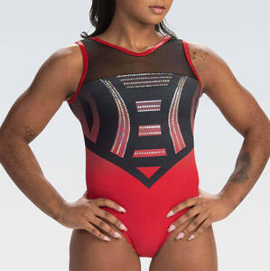 Оптовая продажа на заказ, гимнастические купальники с длинным рукавом, Сублимационная ткань со стразами для девочек - Product Image 5