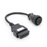Cable Adaptador de Puerto Serie OBD2 de 16 Pines a DB9, RS232, 12V, 2W