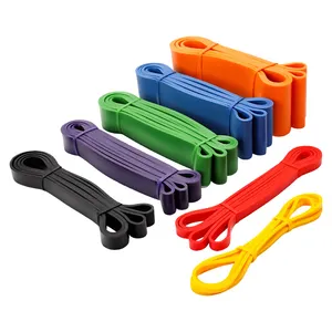 Çeşitli renk 100% doğal lateks Yoga TPE elastik streç özel direnç bantları egzersiz bandı