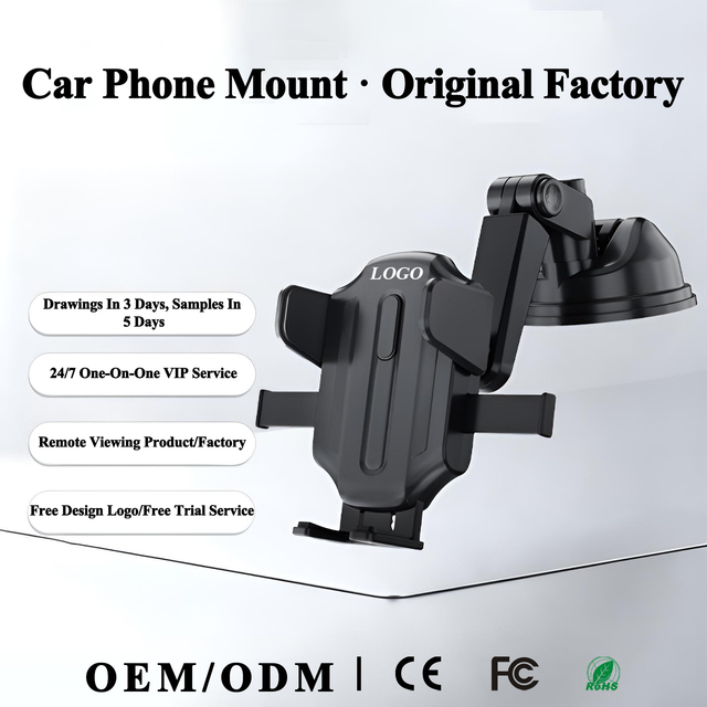 Custom Logo Universal Nano Vacuum Suction Cup Long Arm Gravity Car Phone Holder Mount for GPS Navigation Driving