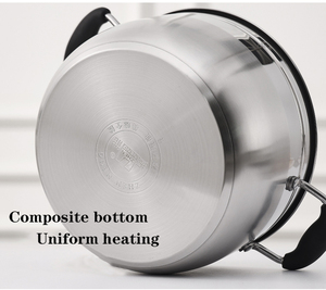 Zhenneng, venta al por mayor, venta al por menor, 24cm y vaporera de acero inoxidable de ollas de cocina, olla para sopa con rejilla de vapor interna y tapa de vidrio templado - Product Image 5