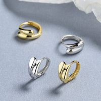 Boucles d'oreilles créoles minimalistes vintage en argent sterling 925 poli