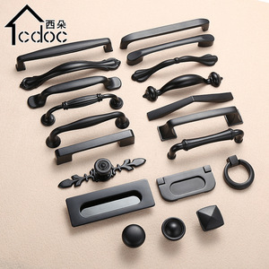Tedoc Furniture Handle And <b>Knob</b> <b>Black</b> Zinc Alloy Modern Cabinet Door Drawer Hardware Bar Shape Durable - Product Image 3