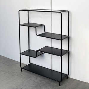 Étagère multifonctionnelle à 4 niveaux en métal et en verre pour le salon, le bureau et la <span class=keywords><strong>cuisine</strong></span> avec étagères en métal. - Product Image 4
