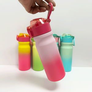 18oz-550ml gradient stainless steel water <b>bottle</b> with straw custom tumbler 18/10 stainless steel water <b>bottle</b> - Product Image 3