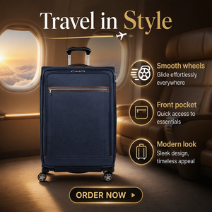 Valise souple extensible <span class=keywords><strong>Travelpro</strong></span> Platinum Elite à roulettes pivotantes, fermeture éclair en nylon, bleu marine véritable à carreaux - Grande taille 29 pouces - Product Image 4