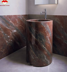 Hiện đại tự nhiên Ruby đá nhà bếp Countertop phòng tắm Vanity bồn rửa Tùy chỉnh màu đỏ đá cẩm thạch cho tường Panel sàn gạch - Product Image 4