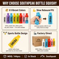 Bouteille de boisson sportive Southpeak en mousse PU souple à remontée lente, jouet anti-stress à presser, 8 couleurs, OEM