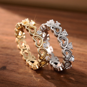 Anello con Design a Forma di Cuore, Stile Semplice, Anello da Dito per Donne - Product Image 3