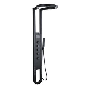 <span class=keywords><strong>Doccia</strong></span> Multifunzione 5-in-1 con Cascata, Spruzzatore Circolare, Funzione Massaggio Delicato, in Acciaio Inox Nero, <span class=keywords><strong>Doccia</strong></span> a Cascata in Ceramica - Product Image 1