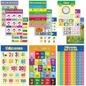 Herramienta de Aprendizaje Temprano del Idioma Español, Decoraciones Educativas Impermeables de Primera Calidad para el Aula, 16 Pósters en Español - Product Image 2