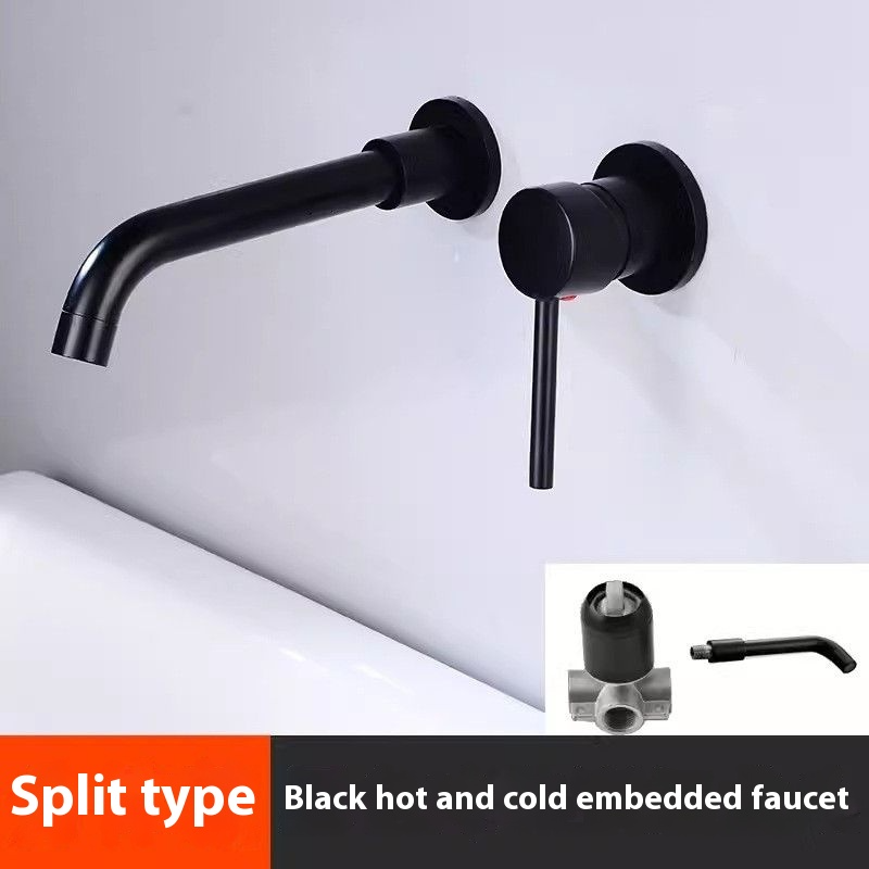 Black brass split concealed faucet