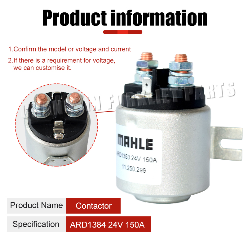 JWDAWN 24V 150A Hydraulic Pump Contactor – Solenoid Relay For Forklifts & Lifts