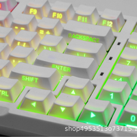 Keycaps de jeu PBT à impression latérale, translucides, à sublimation thermique, blancs, pour claviers mécaniques à axe croisé, 104 touches et 80 touches, vente directe usine