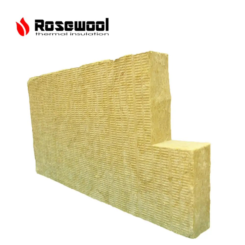 Panneau/panneau de laine de roche 40-100k de haute qualité de matériaux de construction d'isolation thermique de mur externe résistant au feu