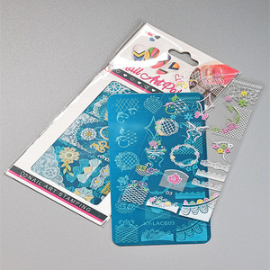 แผ่นปั๊มลายเล็บสแตนเลสแบบใหม่ ลายลูกไม้ขอบหวาน 6 สี ขนาด 6x12 ซม. แผ่นปั๊มลาย 3 มิติ - Product Image 6