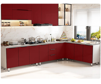 Armoires de cuisine modulaires résistantes à l'eau, écologiques et peu encombrantes, design personnalisé pour les appartements studios, rangement intelligent