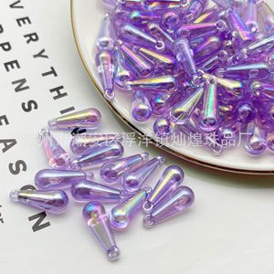 Pendentif en acrylique en forme de goutte d'eau, perles irisées 8x20mm pour la fabrication de bijoux et accessoires vestimentaires ethniques - Product Image 4