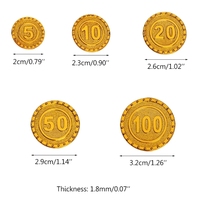Logo personnalisé Pièces d'or Jeton de jeu PP & PS Puce de négociation Pièces de trésor de fête en plastique pour enfants Motif imprimé