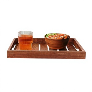 Plateau de service en bois artisanal de qualité supérieure, finition rustique élégante pour le thé, le café, les collations, le vin, le fromage, la cuisine, la table, la décoration, le cadeau - Product Image 1