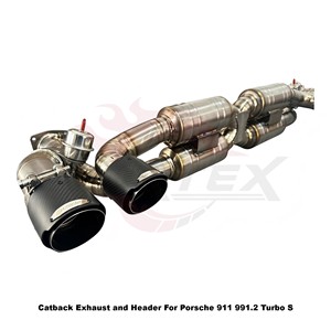 Système d'échappement en titane Vortex Performance compatible avec Porsche 911 991.2 Turbo S Valvetronic Catback Header Tuning Muffler Parts - Product Image 4
