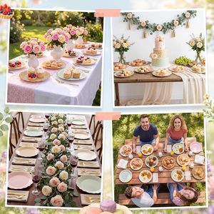 <b>Disposable</b> Plastic Decorative Lace Edge <b>Plates</b> for Buffet Catering Wedding Tables and Parties - Product Image 3
