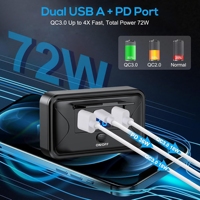 Prise murale USB 12V 72W PD et panneau de chargeur double USB 3 ports avec voltmètre et interrupteur marche/arrêt pour voiture, bus, camping-car, camion