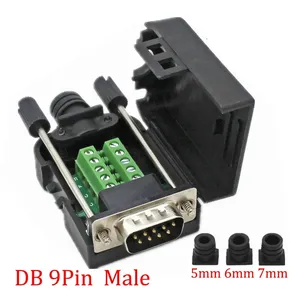 DB9 Connector RS232 Male Female D-SUB 9 Pin Plug RS485 Breakout Terminals Solderless COM Connectors