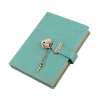 Carnet de notes B6 en cuir avec serrure à cœur mignon, journal intime à mot de passe pour étudiante