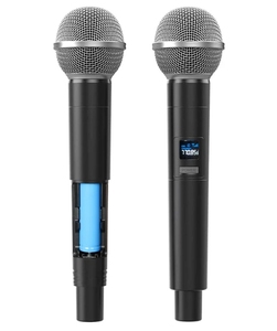 Micrófono dinámico inalámbrico de mano profesional de 2,4G para puesta en escena, micrófono de <span class=keywords><strong>Karaoke</strong></span> portátil con cancelación de ruido para estudios - Product Image 1