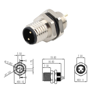 Chất lượng cao M8 Vòng ổ cắm hàng không cắm 2-8 pins IP67 không thấm nước phía trước phía sau gắn kết nam nữ kết nối tùy chỉnh - Product Image 4