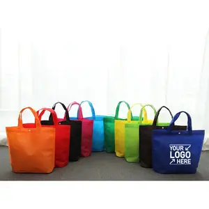 Wholesale/Customized logo Non-woven shopping Bag with button Hot-pressed portable non-woven tote Bag with button