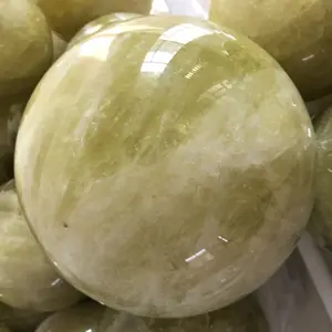 Natural handmade topaz ball quartz sphere yellow crystal ball for home decor