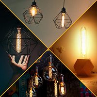 Ampoule LED Spirale Vintage en Verre 4W B22 à Filament Flexible Décoratif avec Télécommande pour Base AC/DC E14/E26/E27