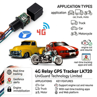 Traceur GPS GOS et logiciel pour voiture et moto, mini traceur GPS LK720 avec relais, commande vocale à distance et SOS
