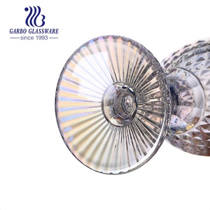 Calici di vetro ambra calici in oro calici di vetro tazza di vetro per la casa di moda stoviglie per bere tazza di vetro con stelo placcato ionico - Product Image 5
